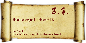 Bessenyei Henrik névjegykártya